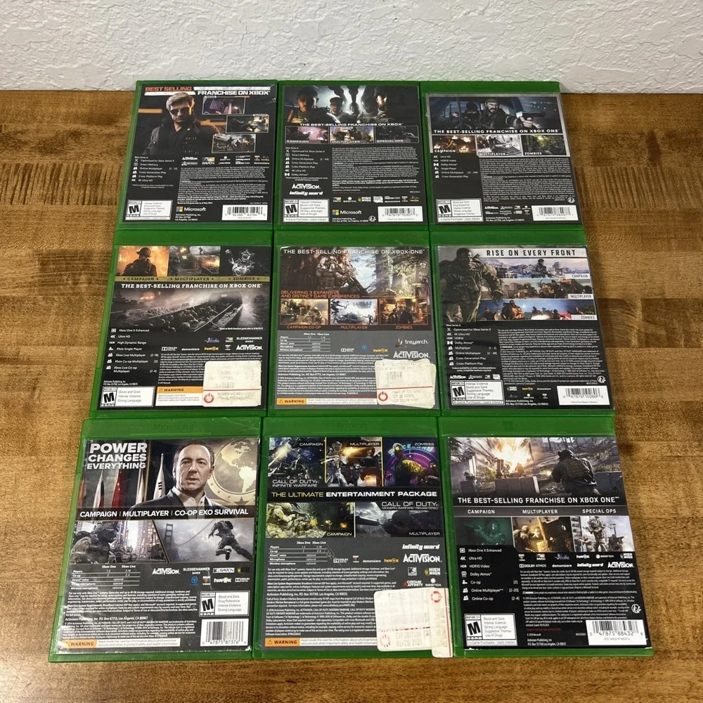 Lot Of 9 Call of Duty: Black Ops 6,‎ 3, Modern Warfare, Advanced Warfare, WWII